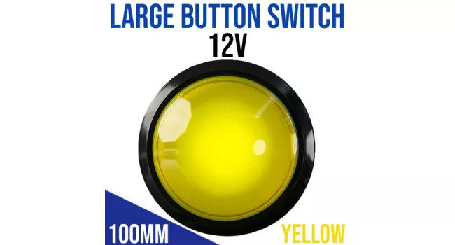 Large Button Switch 100mm 12V - Yellow Large Button Switch 100mm 12V - Yellow