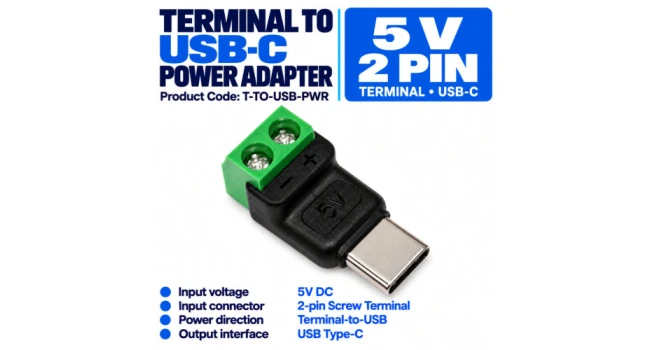 5V Terminal to USB Power Direction Adapter 5V Terminal to USB Power Direction Adapter