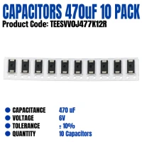 Capacitor SMD Tantulum 470uF 6V SMD Size 7343 (10 Pack) Capacitor SMD Tantulum 470uF 6V SMD Size 7343 (10 Pack)