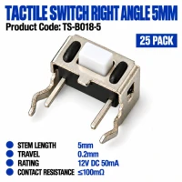Tactile Switch Right Angle 5mm (25 PACK) Tactile Switch Right Angle 5mm (25 PACK)