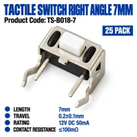 Tactile Switch Right Angle 7mm (25 PACK) Tactile Switch Right Angle 7mm (25 PACK)
