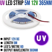UV LED Strip 365nm 12V 2835 60LED/m 5m UV LED Strip 365nm 12V 2835 60LED/m 5m