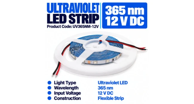 UV LED Strip 365nm 12V 2835 60LED/m 5m