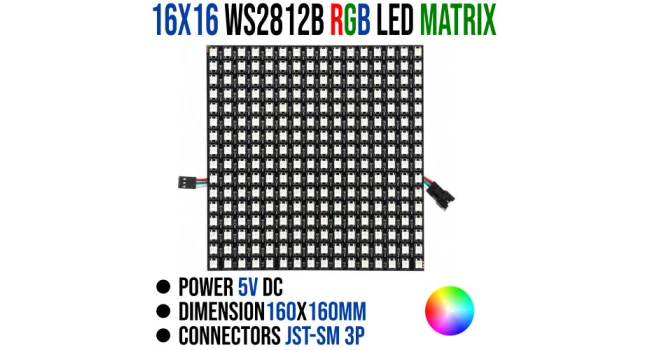 WS2812B 16X16 RGB LED Matrix 5V
