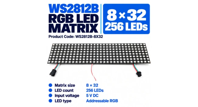 WS2812B 8x32 RGB LED Matrix 5V WS2812B 8x32 RGB LED Matrix 5V