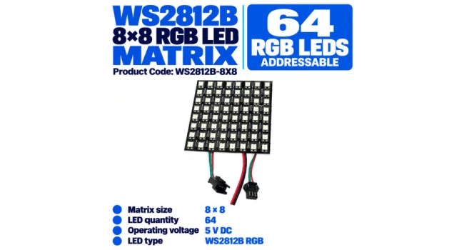 WS2812B 8X8 RGB LED Matrix 5V WS2812B 8X8 RGB LED Matrix 5V
