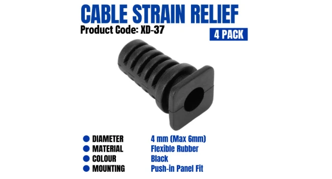 4mm Cable Strain Relief (4 Pack) 4mm Cable Strain Relief (4 Pack)