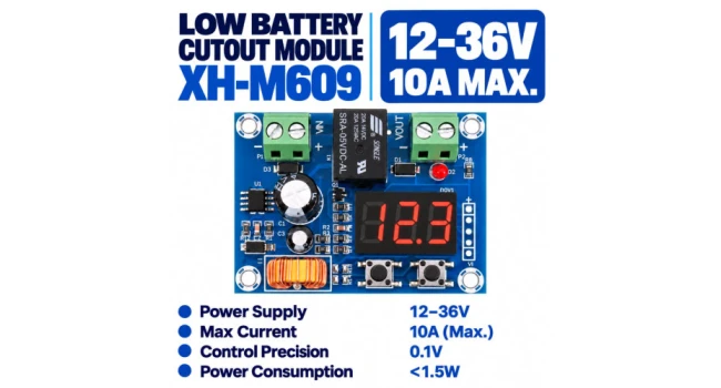 Low Battery Cutout Module 12-36V Max 10A Low Battery Cutout Module 12-36V Max 10A