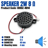 Speaker 2W 8 Ohm with 4mm Mounting Tabs Speaker 2W 8 Ohm with 4mm Mounting Tabs