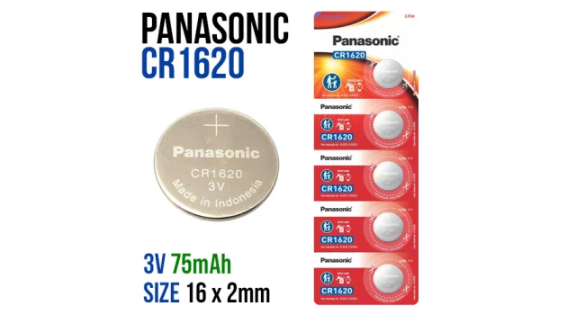 Panasonic CR1620 3V 75mAh (5 Pack) Panasonic CR1620 3V 75mAh (5 Pack)