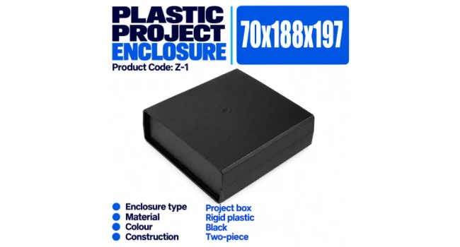 Kradex Enclosure 70x188x197mm Black Kradex Enclosure 70x188x197mm Black