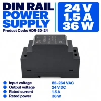 HDR 24V 1.5A 36W DIN Rail Power Supply HDR 24V 1.5A 36W DIN Rail Power Supply