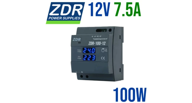 ZDR Industrial 12V 7.5A 100W Power Supply DIN Rail ZDR Industrial 12V 7.5A 100W Power Supply DIN Rail