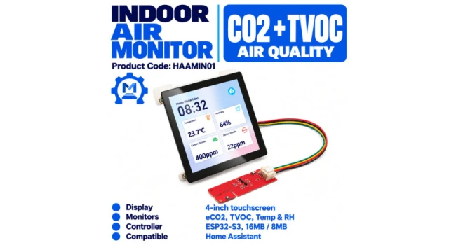 ESP32-S3 Indoor Air Monitor (CO2/TVOC) + Display ESP32-S3 Indoor Air Monitor (CO2/TVOC) + Display