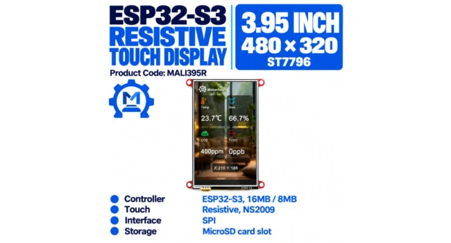 MaTouch ESP32-S3 Resistive Touch 3.95 Inch ST7796 Module MaTouch ESP32-S3 Resistive Touch 3.95 Inch ST7796 Module