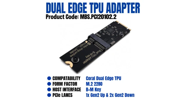 Dual Edge TPU Adapter M.2 2280 B+M Key Dual Edge TPU Adapter M.2 2280 B+M Key