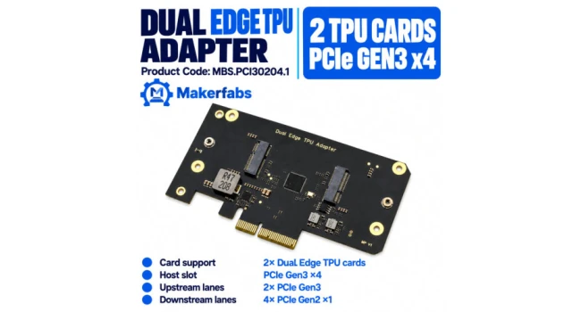 Dual Edge TPU Adapter for Two TPU Cards Dual Edge TPU Adapter for Two TPU Cards