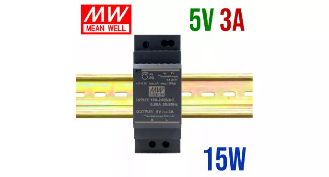 Mean Well 5V 3A 15W Din Rail Mean Well 5V 3A 15W Din Rail