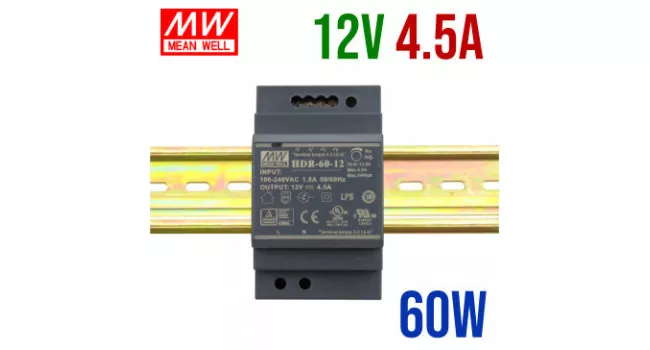 Mean Well 12V 4.5A 60W Din Rail Mean Well 12V 4.5A 60W Din Rail