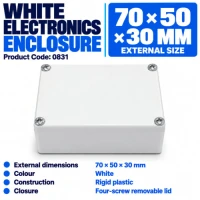 White Electronics Enclosure 70 × 50 × 30mm White Electronics Enclosure 70 × 50 × 30mm