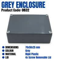 Plastic Enclosure 70 × 50 × 25mm Grey
