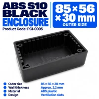 ABS Enclosure 85 x 56 x 30 with Slots - Black ABS Enclosure 85 x 56 x 30 with Slots - Black