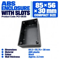 ABS Enclosure - 85 x 56 x 30 - Black - With Slots ABS Enclosure - 85 x 56 x 30 - Black - With Slots