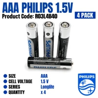 Philips LongLife AAA R03 1.5V Batteries (4 Pack) Philips LongLife AAA R03 1.5V Batteries (4 Pack)