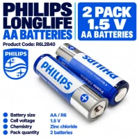 Philips LongLife Battery AA – 2 Pack Philips LongLife Battery AA – 2 Pack