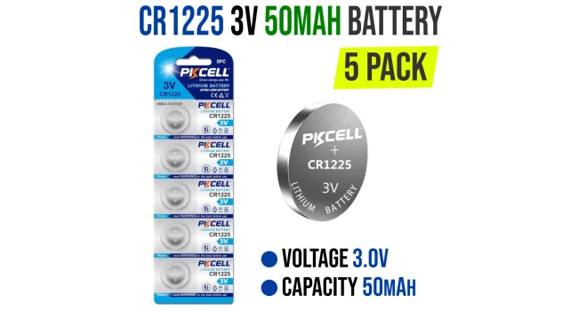 PKCell CR1225 3V 50mAh Coin Cell Battery (5 pack) PKCell CR1225 3V 50mAh Coin Cell Battery (5 pack)