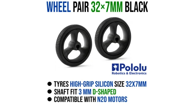 Pololu Wheel 32×7mm Pair - Black