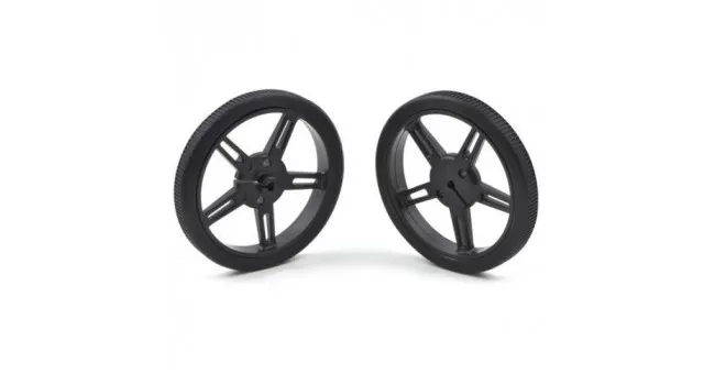 N20 Rubber Wheel for Robot, 60mm Pair - Black N20 Rubber Wheel for Robot, 60mm Pair - Black