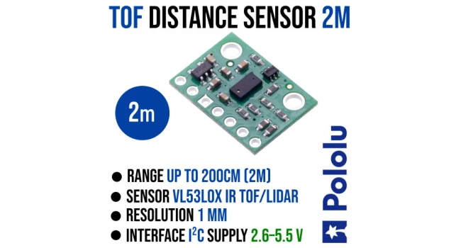 Pololu VL53L0X Laser Range Sensor, Range 2m Pololu VL53L0X Laser Range Sensor, Range 2m