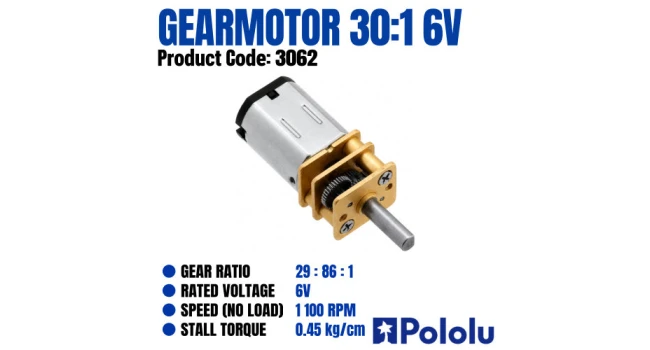 30:1 Micro Metal Gearmotor HPCB 6V