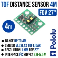Pololu VL53L1X Time of Flight Distance  Sensor with Regulator, Range 4m