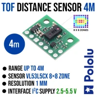 Pololu VL53L5CX Time of Flight 8x8 Zone Distance Sensor, Range 4m