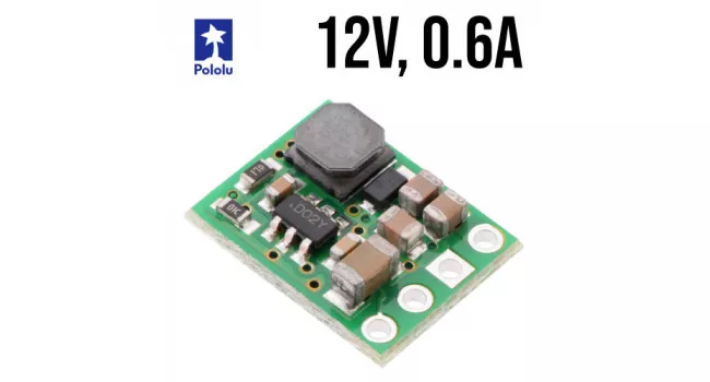 Pololu Buck Regulator, Vin 12.5-50V, Vout 12V 600mA Pololu Buck Regulator, Vin 12.5-50V, Vout 12V 600mA