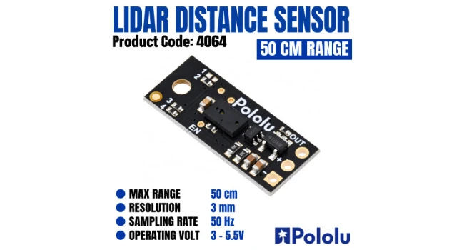Pololu Lidar Distance Sensor - 50cm Pololu Lidar Distance Sensor - 50cm