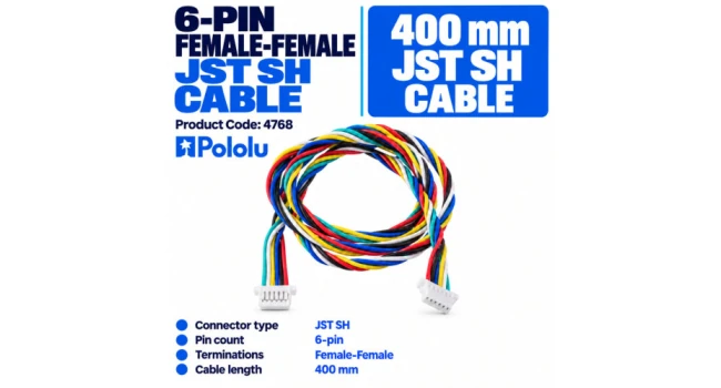 6 Pin Female Female JST-SH Cable - 400mm 6 Pin Female Female JST-SH Cable - 400mm