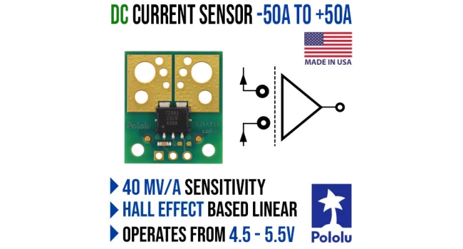 DC Current Sensor -50A to +50A - 5V Logic DC Current Sensor -50A to +50A - 5V Logic