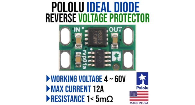Pololu Ideal Diode Reverse Voltage Protector Pololu Ideal Diode Reverse Voltage Protector