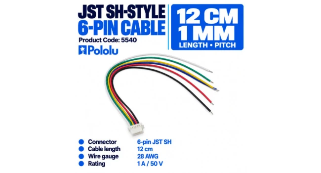 JST SH-Style 6-Pin Female Cable 12cm JST SH-Style 6-Pin Female Cable 12cm