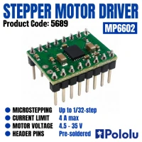MP6602 Stepper Motor Driver Carrier with Soldered Header Pins MP6602 Stepper Motor Driver Carrier with Soldered Header Pins