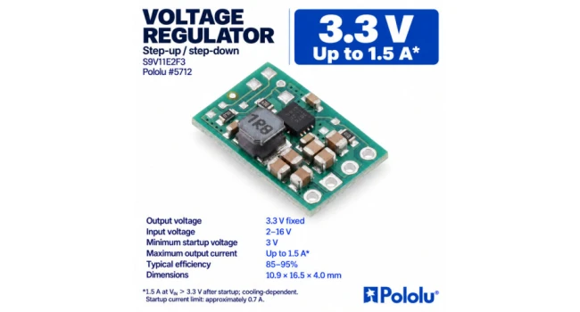Pololu 3.3V Step-Up/Step-Down Voltage Regulator Pololu 3.3V Step-Up/Step-Down Voltage Regulator