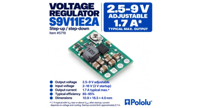 Pololu 2.5-9V Adjustable Step-Up/Step-Down Voltage Regulator