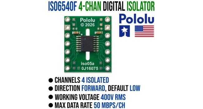 Pololu Digital Isolator 4-Channel Module - ISO6540F Pololu Digital Isolator 4-Channel Module - ISO6540F
