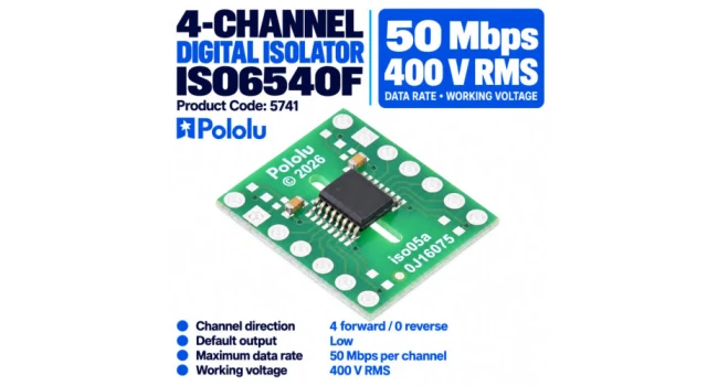 Pololu Digital Isolator 4-Channel Module - ISO6540F Pololu Digital Isolator 4-Channel Module - ISO6540F