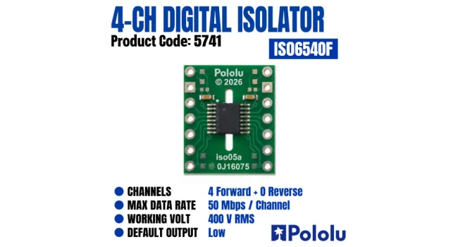 Pololu Digital Isolator 4-Channel Module - ISO6540F Pololu Digital Isolator 4-Channel Module - ISO6540F