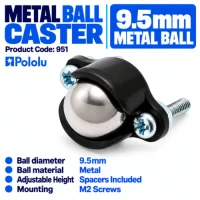 Pololu Ball Caster with 9.5mm Metal Ball Pololu Ball Caster with 9.5mm Metal Ball