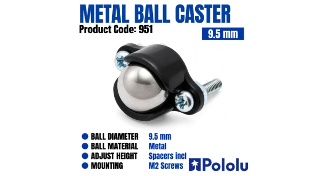 Pololu Ball Caster with 9.5mm Metal Ball Pololu Ball Caster with 9.5mm Metal Ball
